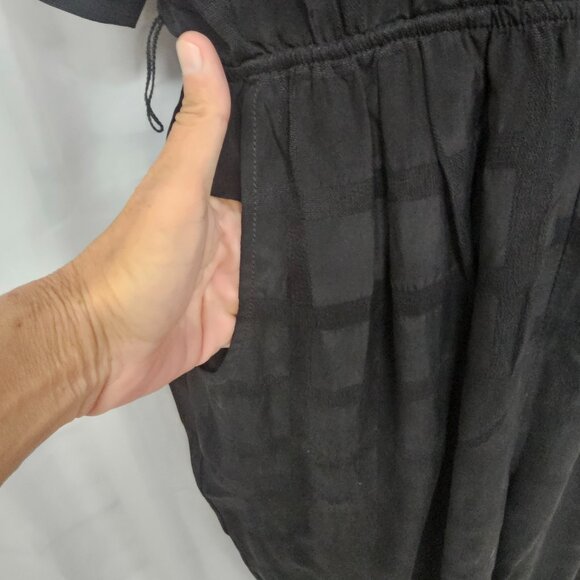 Anthropologie Dolan Black Windowpane Straight Leg Jumpsuit Boho Party M - Picture 5 of 16